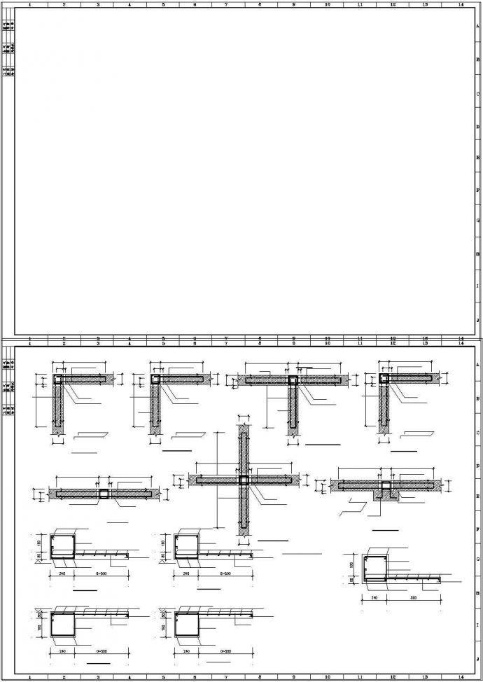 某底框砖混结构住宅cad施工结构设计图_图1