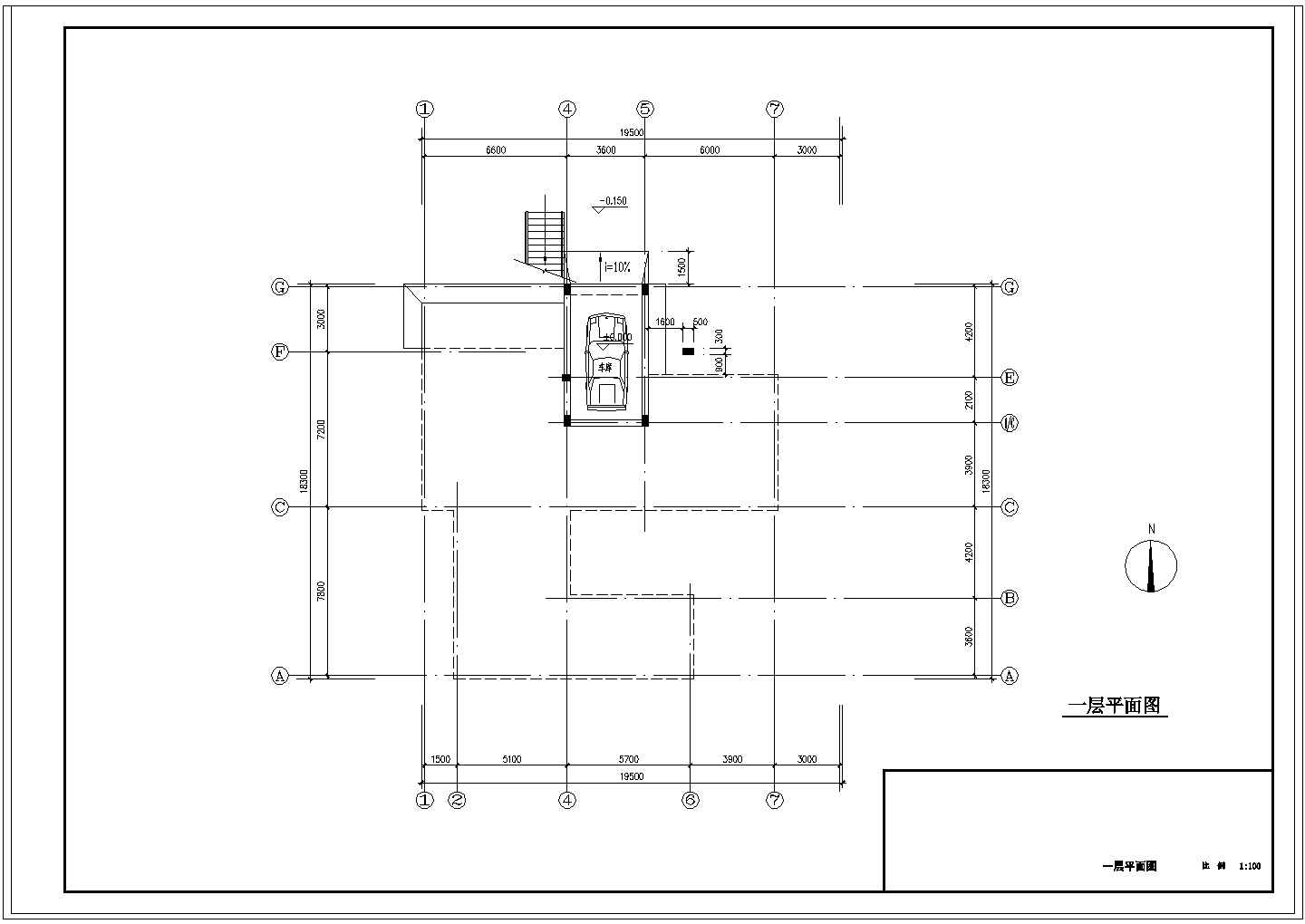 三层简约山地别墅方案CAD图
