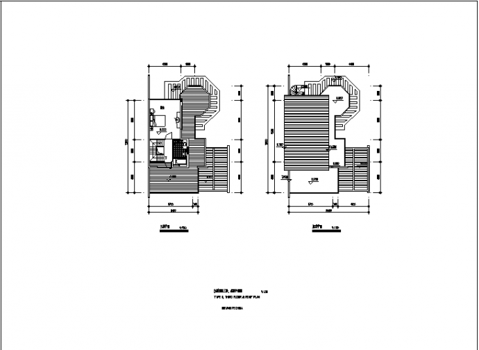几套斜屋顶别墅住宅楼方案设计建筑施工cad图纸_图1