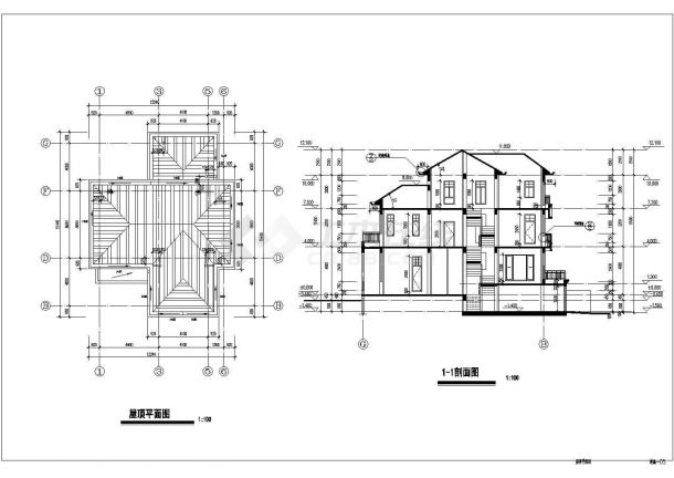 某地独栋别墅建筑设计参考规划图纸-图一
