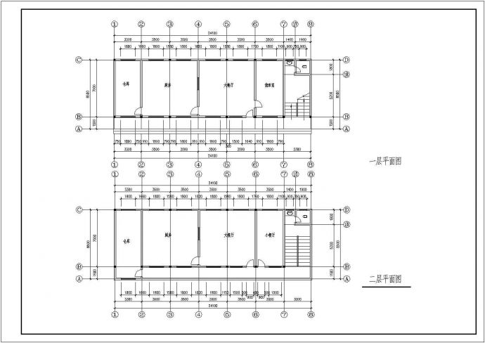 某干警食堂平面设计图_图1