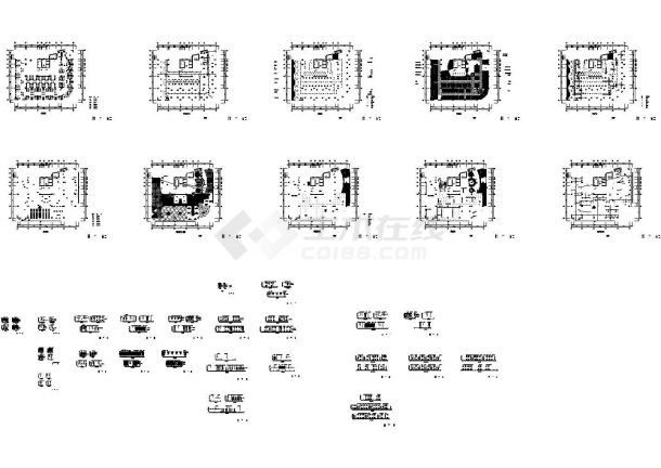 某酒店桑拿浴场设计施工CAD全套图纸-图一