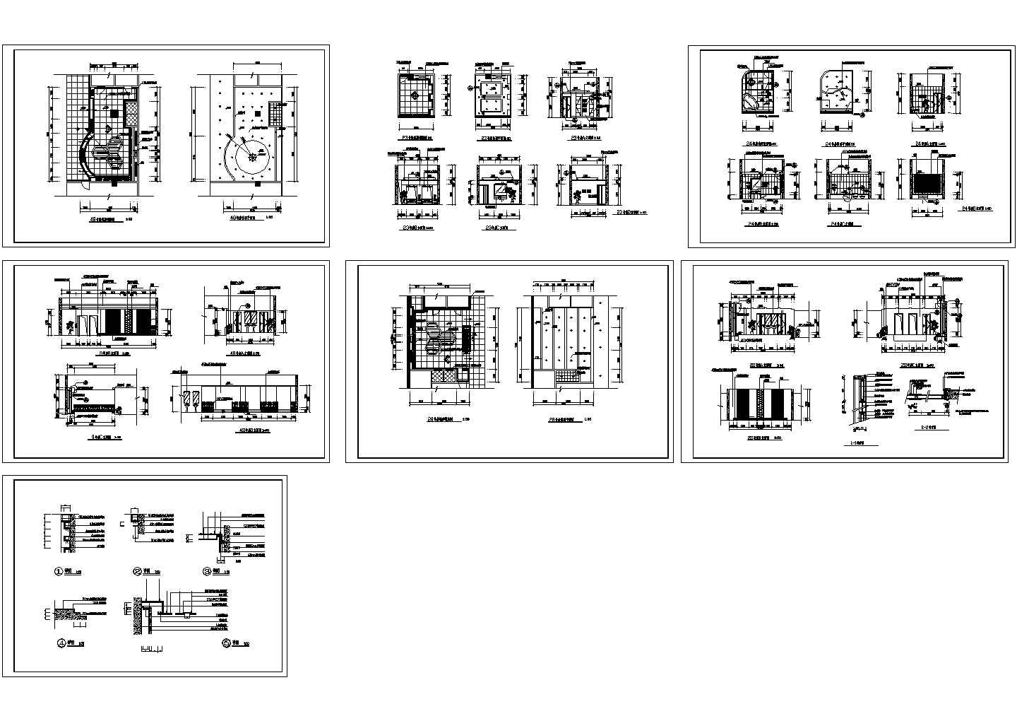SPA(水疗)馆装修施工CAD全套图纸