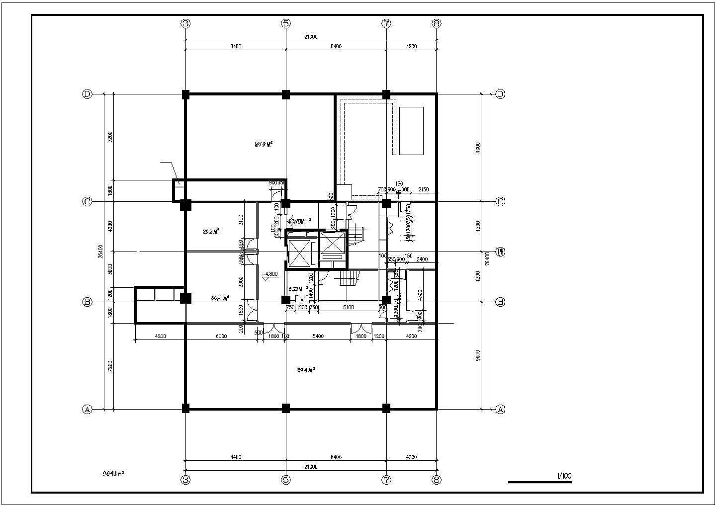 12层综合楼建筑设计cad施工图