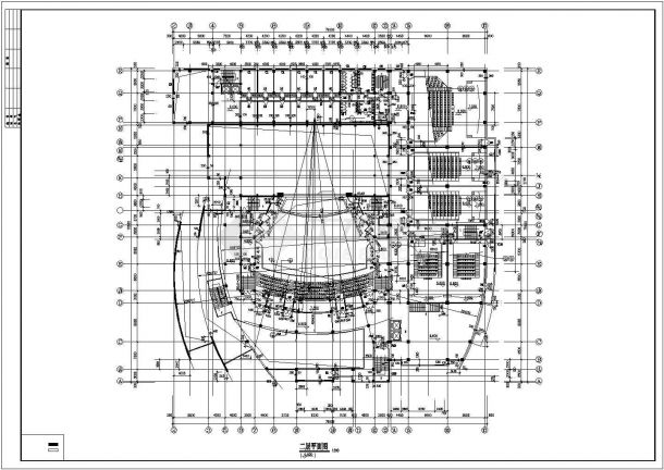 某三层影剧院建筑设计cad施工图-图二