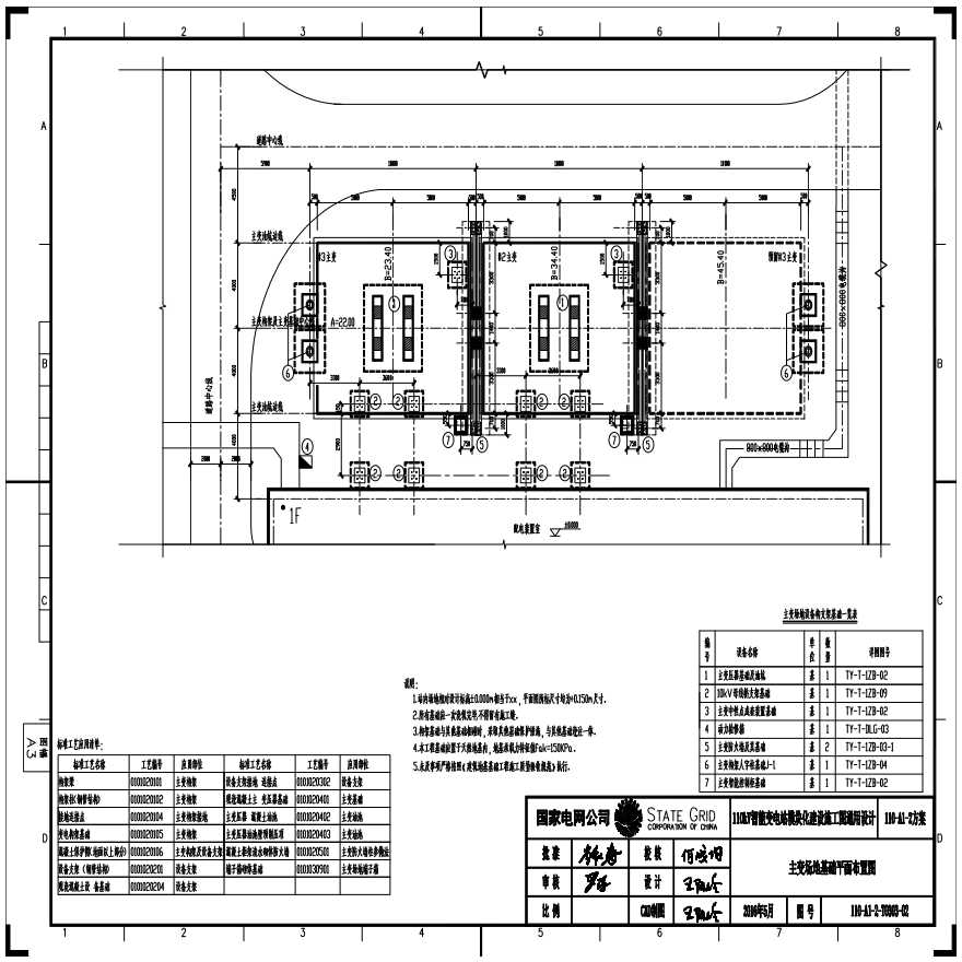 110-A1-2-T0303-02 主变压器场地基础平面布置图.pdf-图一
