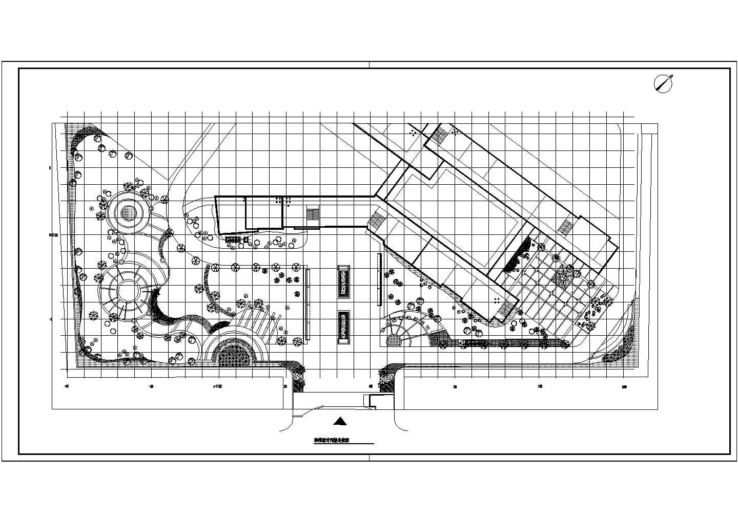 某小学建筑设计CAD平面图大样图施工图纸绿化种植设计（标注详细）