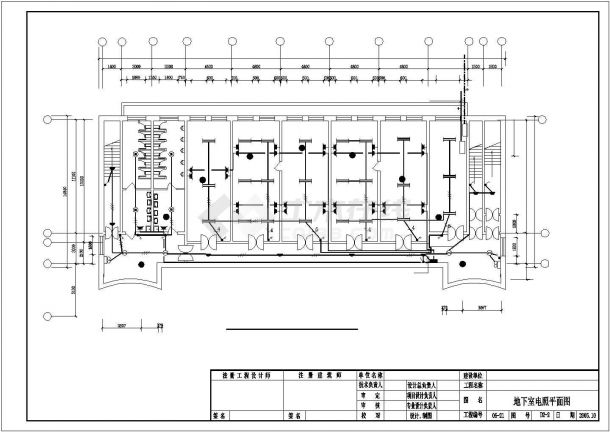 某舞台地下室照明电气设计CAD大样图平面图-图二