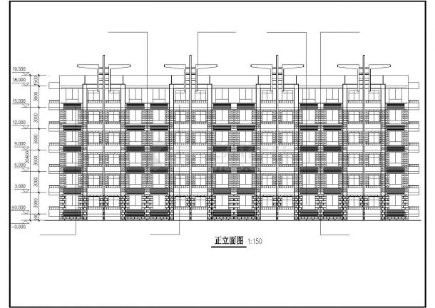 研究生公寓建筑设计CAD平面图大样图施工图纸-图二