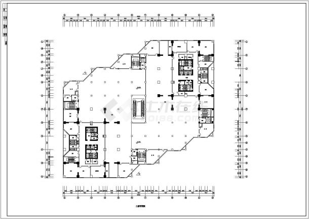 某六层砖混结构大型商场设计cad建筑平面方案图（标注详细）-图一