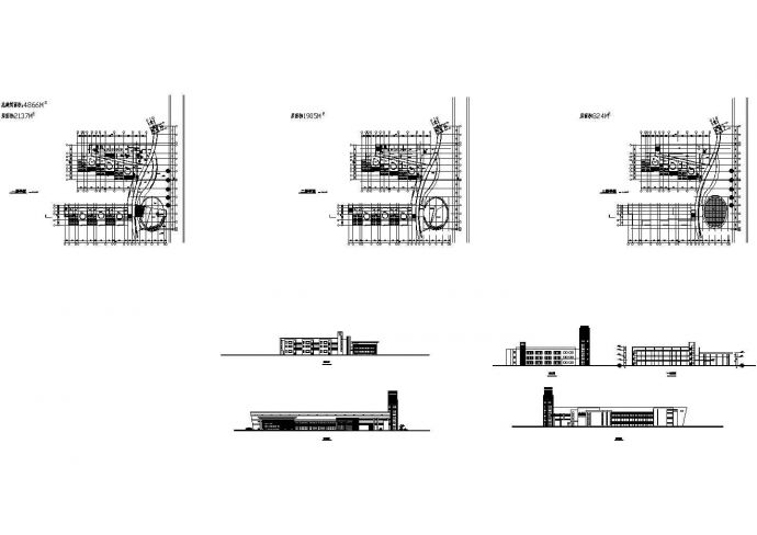 长74.9米 宽72.8米 3层4866平米幼儿园建筑方案设计图纸_图1