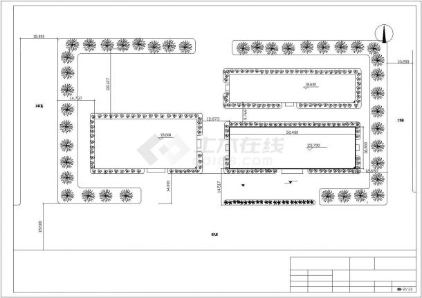北京某中学5280平米6层钢筋硂框架结构教学楼建筑结构设计CAD图纸-图一