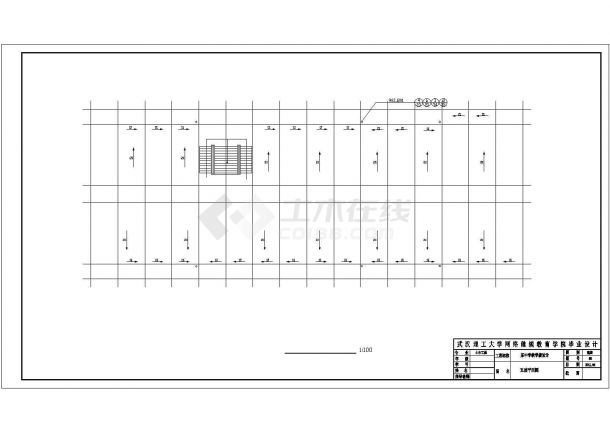 某中学4370平米四层框架结构教学楼建筑设计CAD图纸-图二