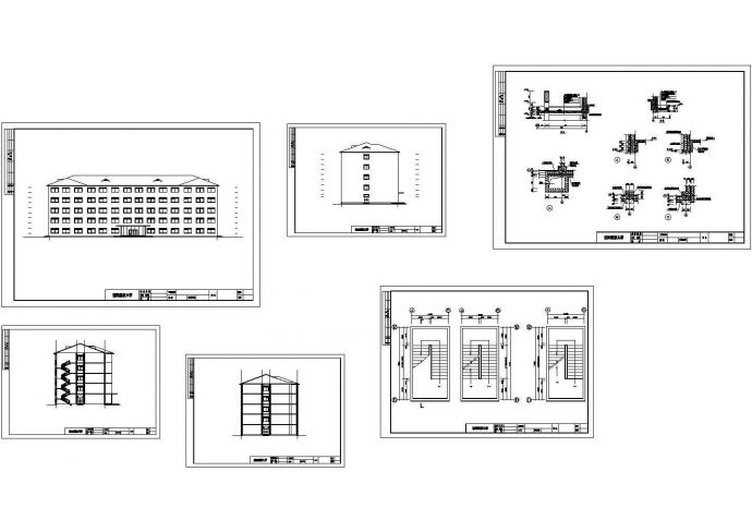 长春市芳草街某中学5520平米五层教学楼全套建筑设计CAD图纸_图1