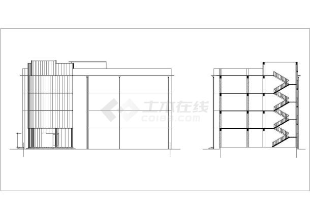 5530平米四层框架中学教学楼建筑结构设计CAD图纸-图一