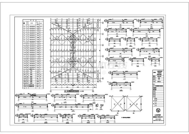 汽贸城二层钢结构CAD方案参考平面图-图二