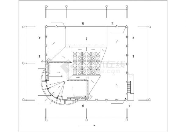 1400平米临街4层框混结构商业办公楼平面设计CAD图纸（含地下室）-图一