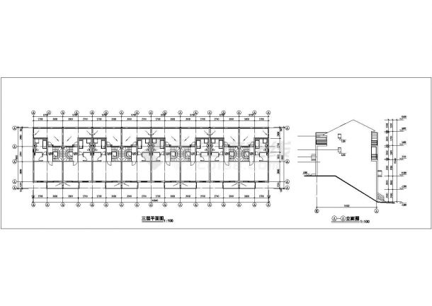 天津市阳光家园小区4层砖混结构住宅楼平立剖面设计CAD图纸（含夹层）-图一