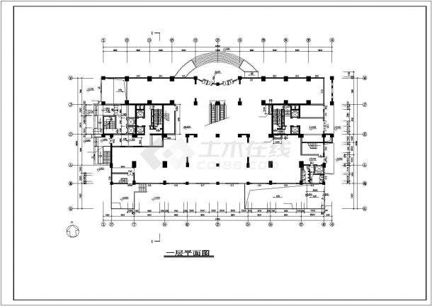 两栋24层组合式商住楼平立剖面设计CAD图纸（1-5层商用/含地下3层）-图二