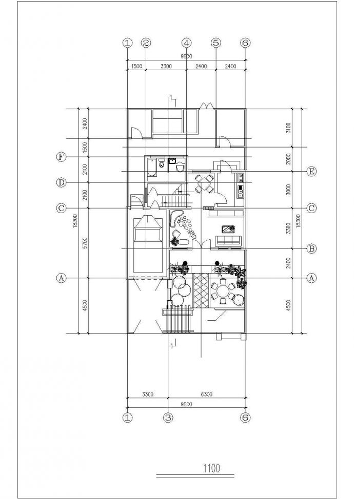 2+1层框混结构双拼别墅设计CAD图纸（每户280平米）_图1