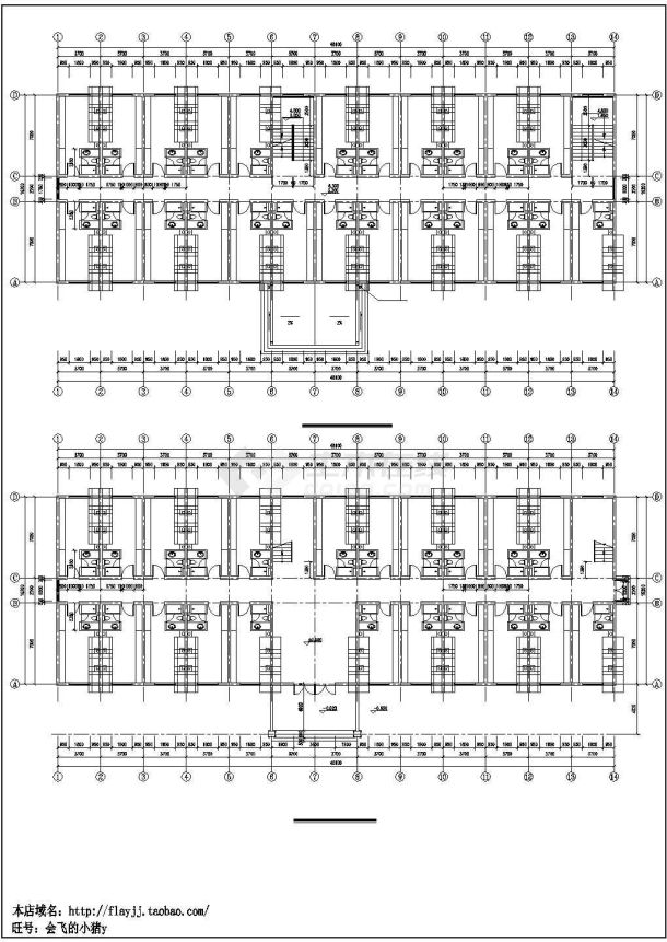 某地上三层宿舍楼建筑设计图纸-图二