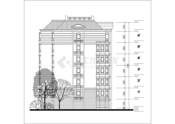 重庆市某小区4680平米6层砖混结构住宅楼平立剖面设计CAD图纸-图一