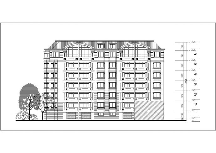 西宁市某小区2160平米6层混合结构住宅楼平立剖面设计CAD图纸_图1