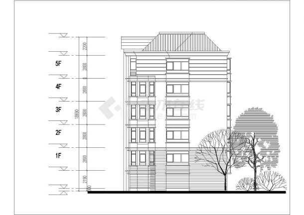 哈尔滨某小区2760平米六层混合结构住宅楼建筑设计CAD图纸-图二