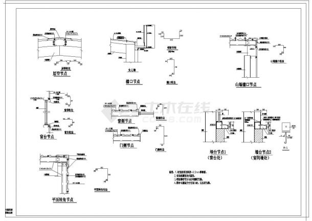 某钢结构各类节点大样cad设计施工图纸-图二
