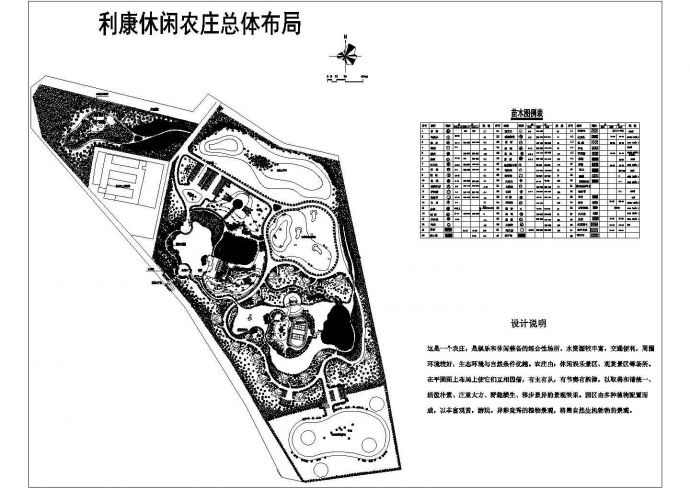 某休闲农庄景观绿化总体布局设计CAD参考图_图1