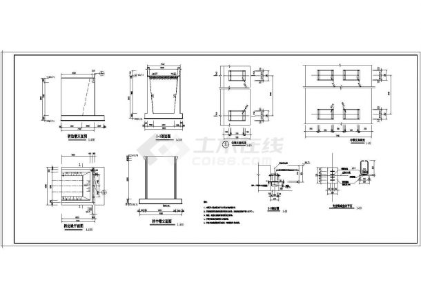 某桥梁建筑施工CAD设计图纸-图二