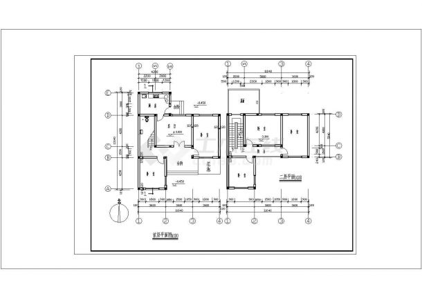 2层用地96平176.3平米新农村住宅方案CAD图纸设计-图二