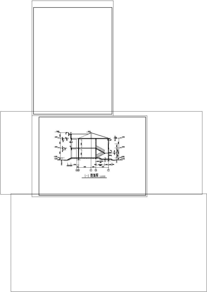 2层坡屋顶私人别墅建施CAD图纸设计_图1