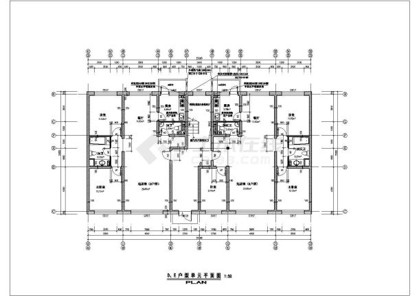 慈溪市某新建小区热门户型设计CAD图纸（4张）-图二