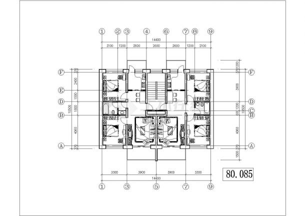 成都某新建小区的热门户型设计CAD图纸（6张）-图二