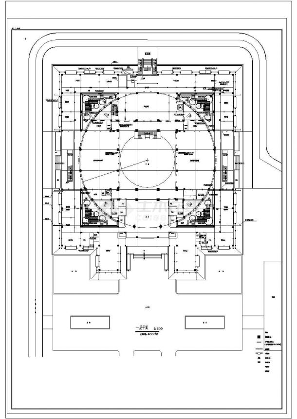 9598平米地下1地上3层广东省博物馆建筑方案设计图-图二