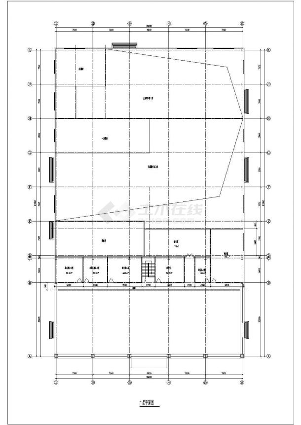 北京现代4S店两层建筑设计施工图-图一