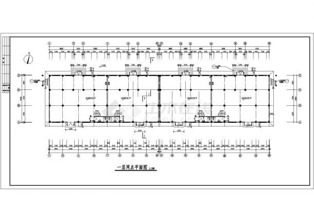 郑州某工业区3500平米五层框架结构宿舍楼平立剖面设计CAD图纸-图二