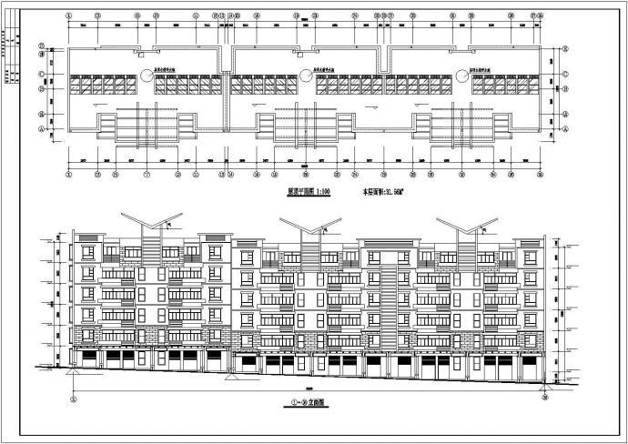 某小区4250平米6层砖混结构商住楼建筑设计CAD图纸（底层商用）_图1