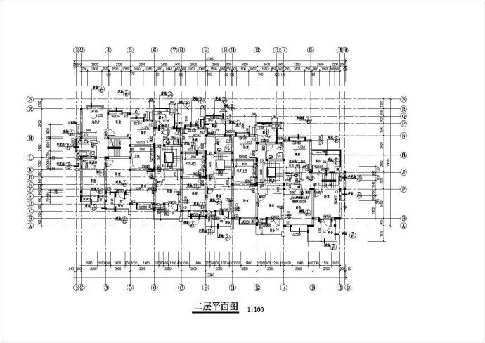郑州某小区1800平米3层砖混结构住宅楼全套建筑设计CAD图纸_图1