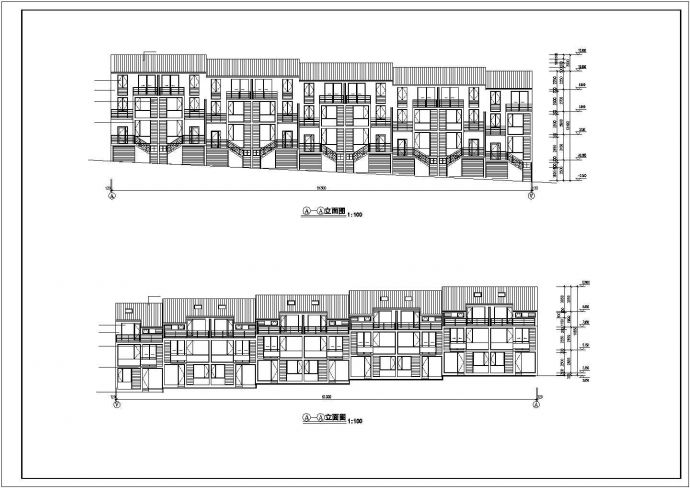 包头市某现代化小区3层砖混结构住宅楼平立剖面设计CAD图纸（含车库）_图1