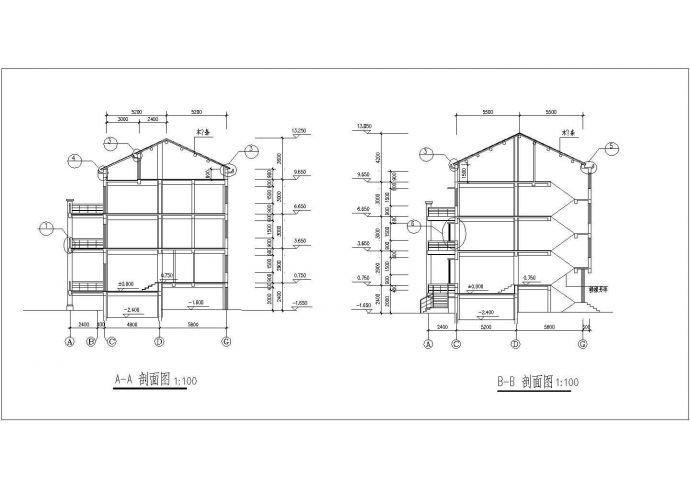某小区4层框混结构住宅楼建筑设计CAD图纸（含跃层和地下室）_图1