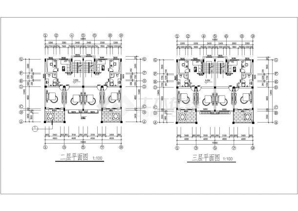 某小区4层框混结构住宅楼建筑设计CAD图纸（含跃层和地下室）-图二