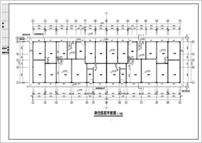 某7层混合结构住宅楼设计CAD图纸（含阁楼和架空层）_图1