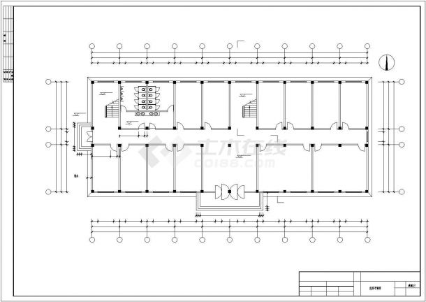 淮安市杜康桥路某中学3千平米四层框架结构教学楼建筑设计CAD图纸-图一