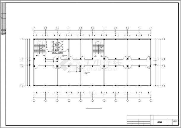 淮安市杜康桥路某中学3千平米四层框架结构教学楼建筑设计CAD图纸-图二