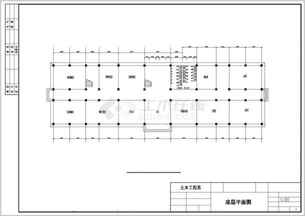 上海市新闸路某中学5层框架结构教学楼全套建筑设计CAD图纸-图一