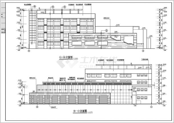 某地四层行政办公楼建筑施工图CAD-图二
