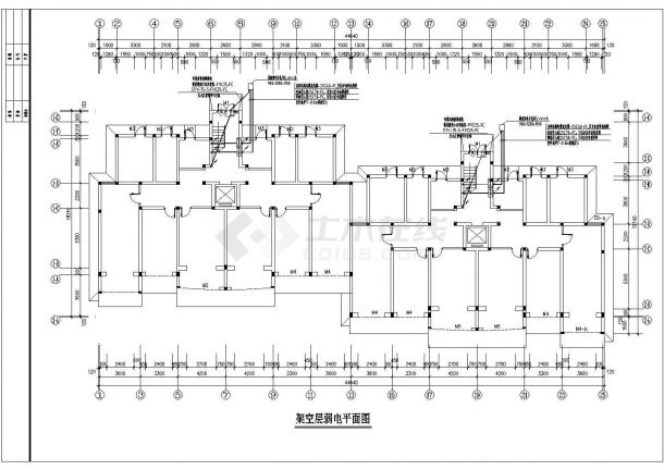 某六层高级住宅电气CAD施工图(含架空层)-图二