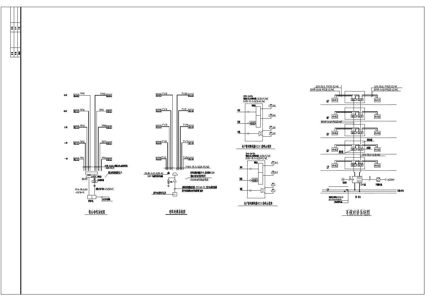 某六层高级住宅电气CAD施工图(含架空层)